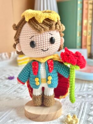 Crochet Doll - Prince with Rose