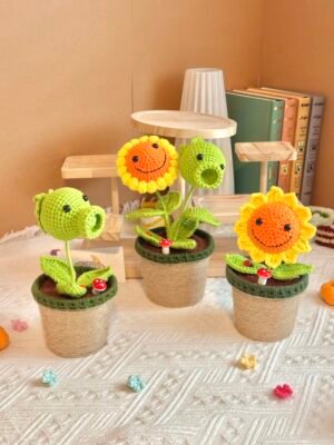 Crochet Flower w MP - Plants vs Zombies (Sunflower | Peashooter | Sunflower & Peashooter)