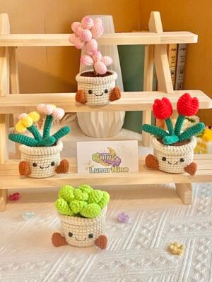 Crochet Flower Small Pot - Succulent Series
