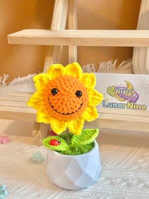 Crochet Flower w SW - Smiling Face